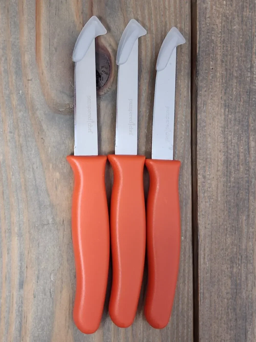 Paring Knife Lot of 3 Pampered Chef Kitchen Plastic Handle